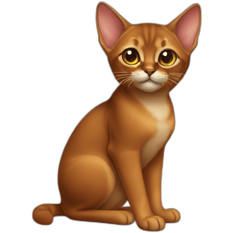 Abyssinian cat play a small fur ball emoji