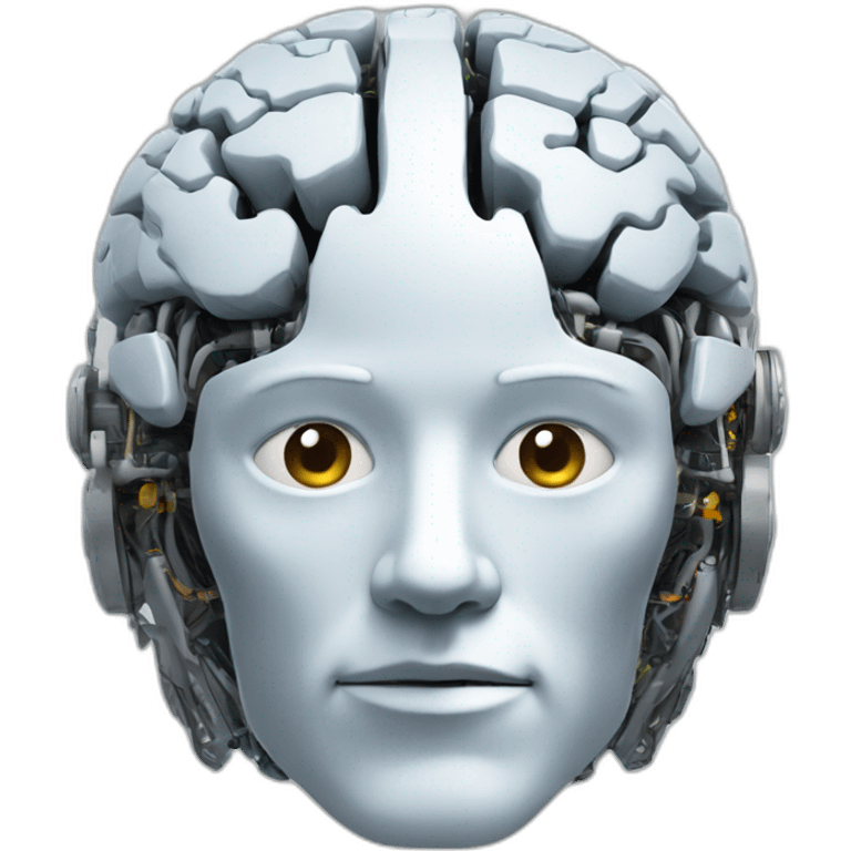 AI  robot brain profile right emoji