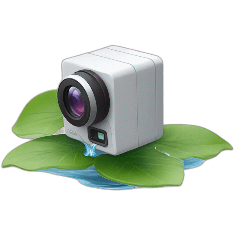 security-ptz-camera-and-small-leaf-floating-on-water-block emoji