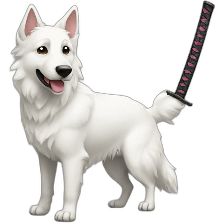 White shepherd katana emoji