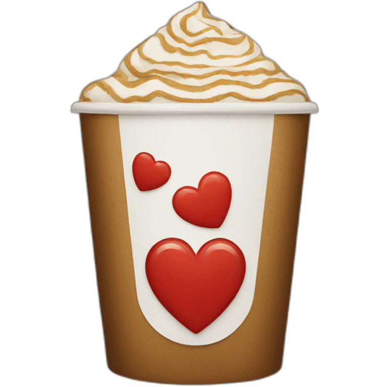 Starbucks with red heart emoji