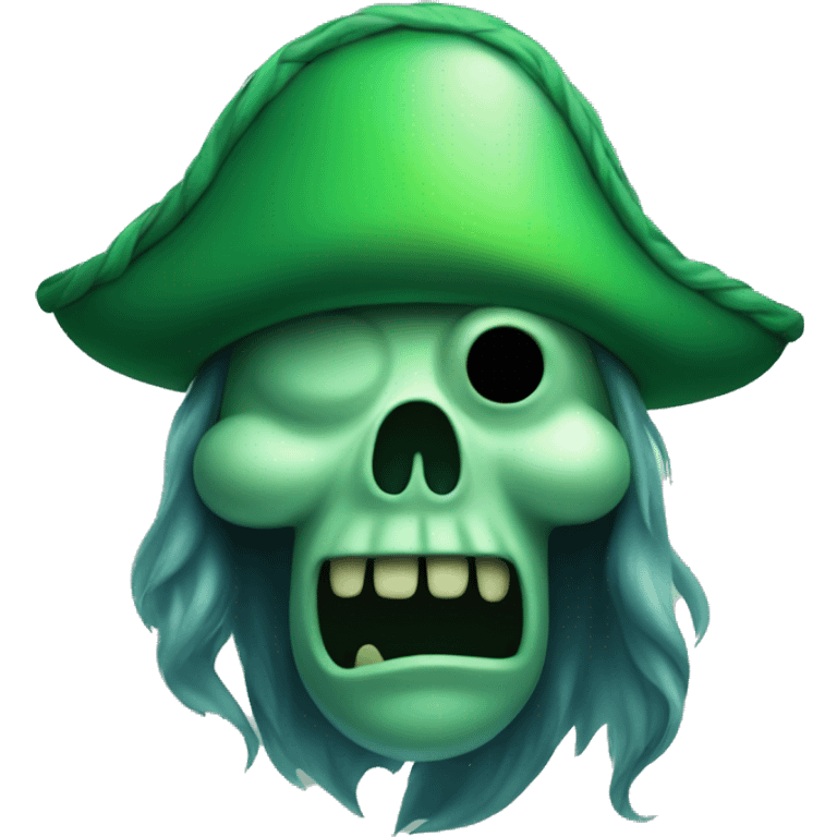 A green-coloured ghost of a pirate  emoji