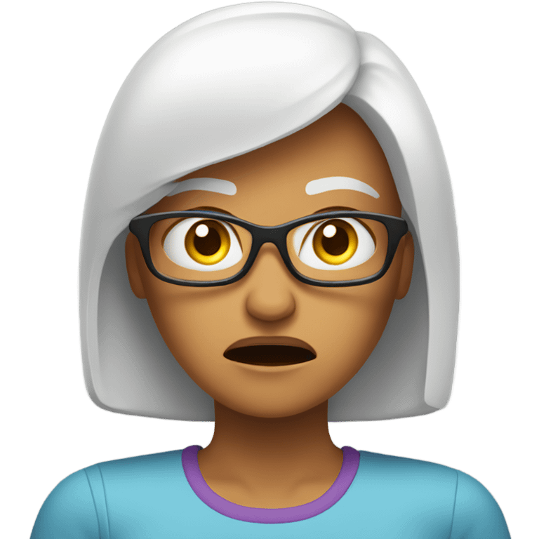 Angry mom on computer emoji