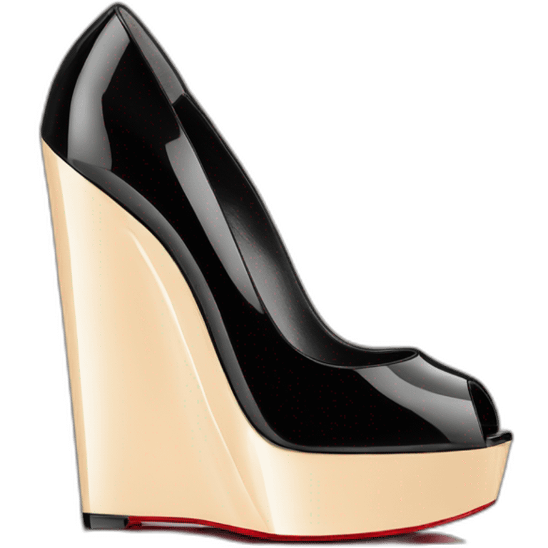 WEDGE heel LOUBOUTIN black PATENT emoji