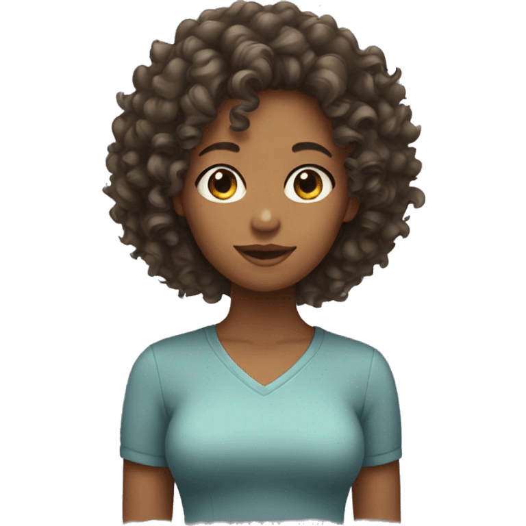 Girl with curly hair  emoji