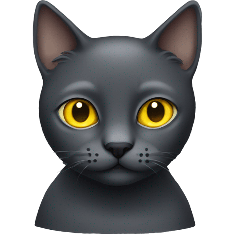 Dark Grey cat with Yellow eyes emoji