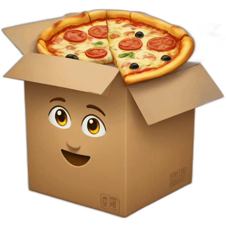 Italian pizza in pizza box emoji