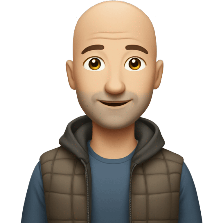 handsome bald guy with be emoji