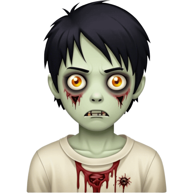 boy zombie with black hair emo emoji