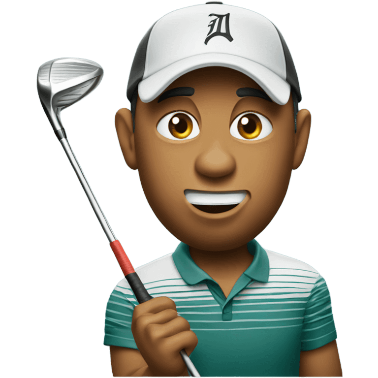 Tiger woods with broken golf club emoji