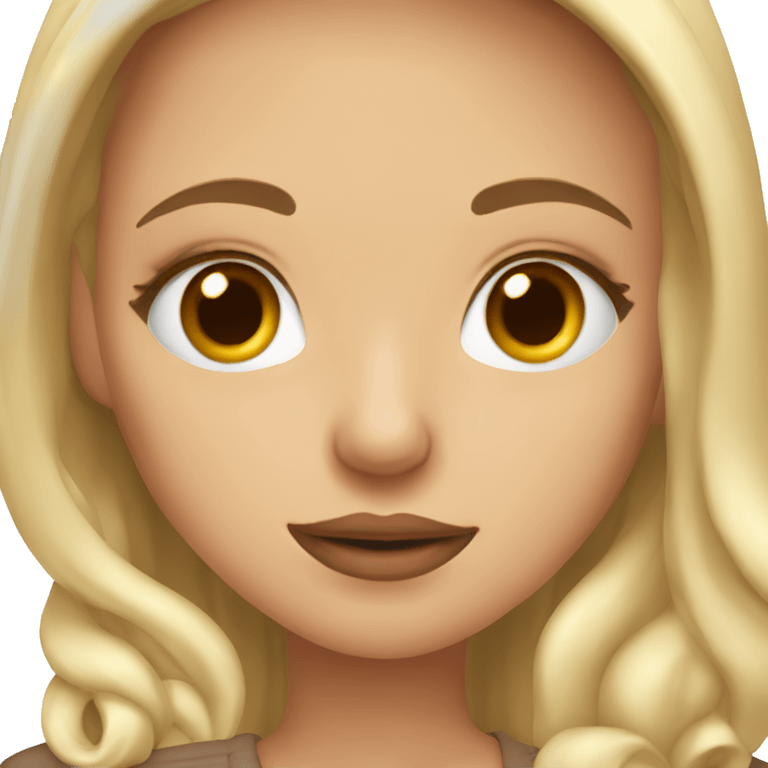 blond girl with brown eyes sipping hot chocolate  emoji