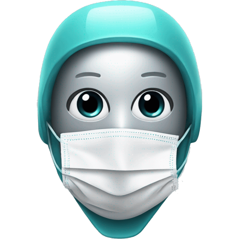 Robot assistant with surgical mask emoji