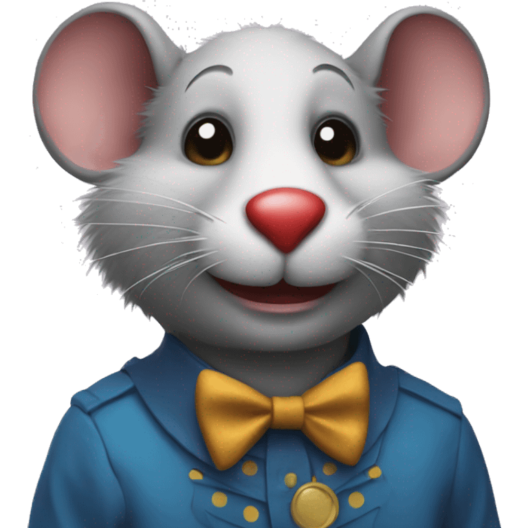 A rat with clown make-up emoji