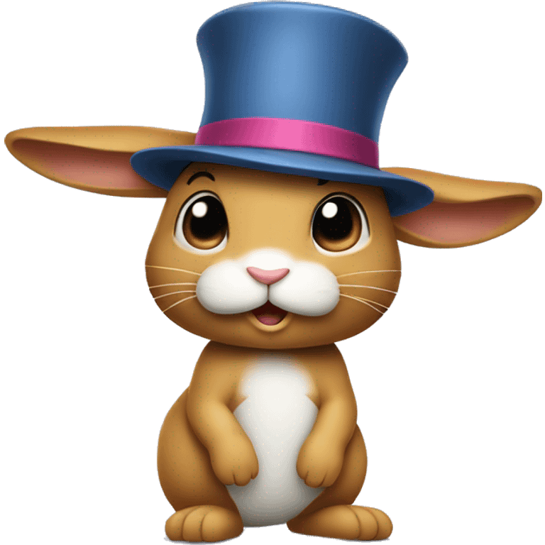 profile rabbit stands on two legs with a hat two ears emoji