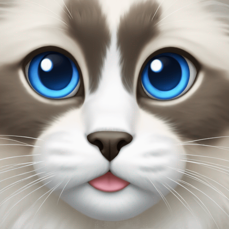 Bicolour ragdoll with blue eyes  emoji