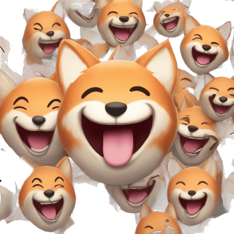 Laughing fat bald fox emoji