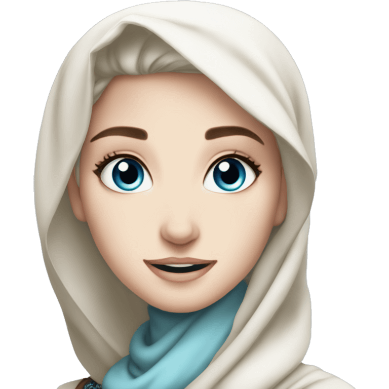 Hijabi elsa princess freckless blue eyes  emoji