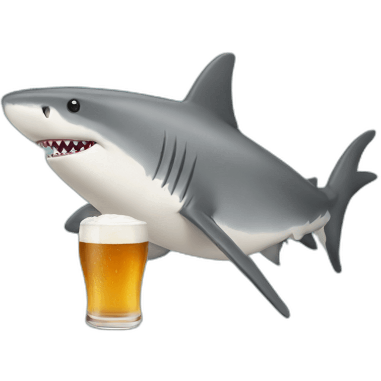 Shark having a pint emoji