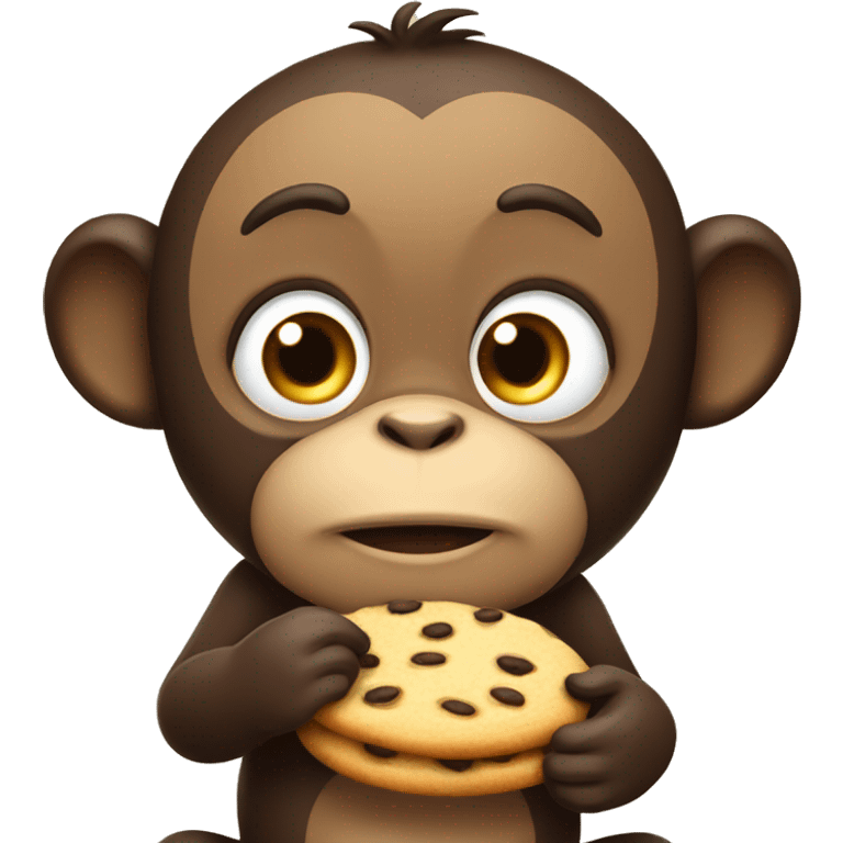 Big fat monkey eating a cookie emoji