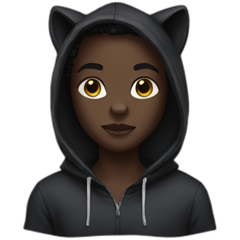 Black Panther wearing a hoodie  emoji