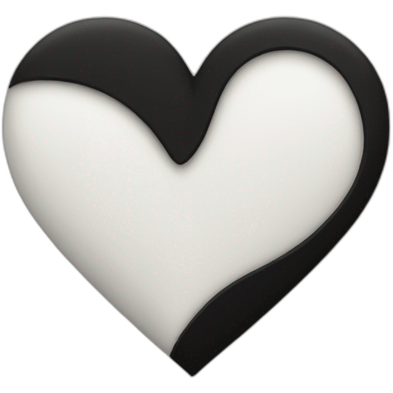 Half white half black heart emoji