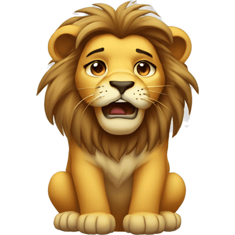 Cute lion holding back tears 🥹  emoji