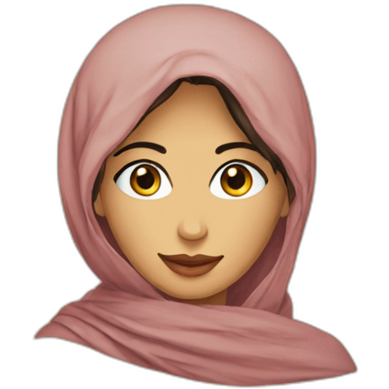 Pakistani girl large face scarf emoji