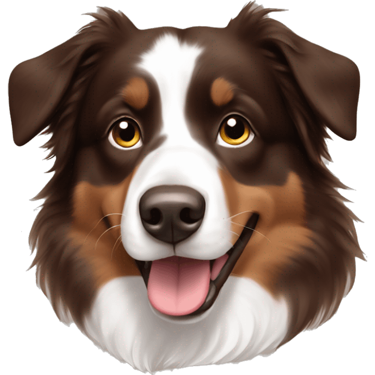 Chocolate brown & white Australian shepherd  emoji