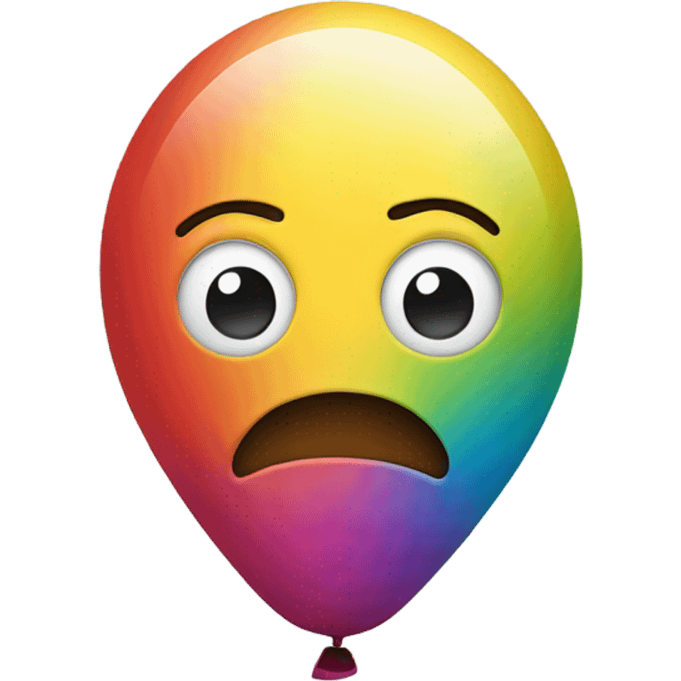 colorful Ballon with worry face emoji