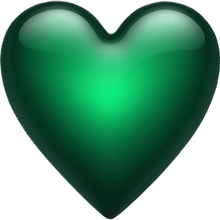 Dark green glass heart  emoji