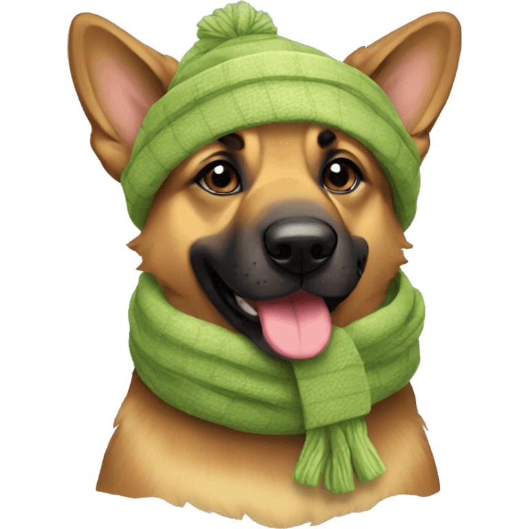 german sheppard with a scarf on head emoji