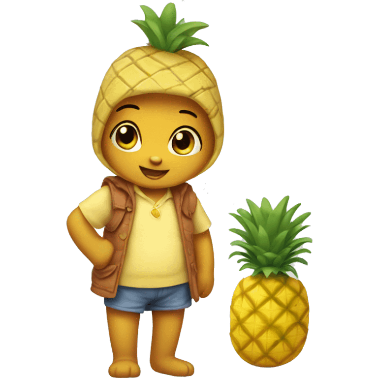 Whinnie the Pooh with pineapple outfit emoji