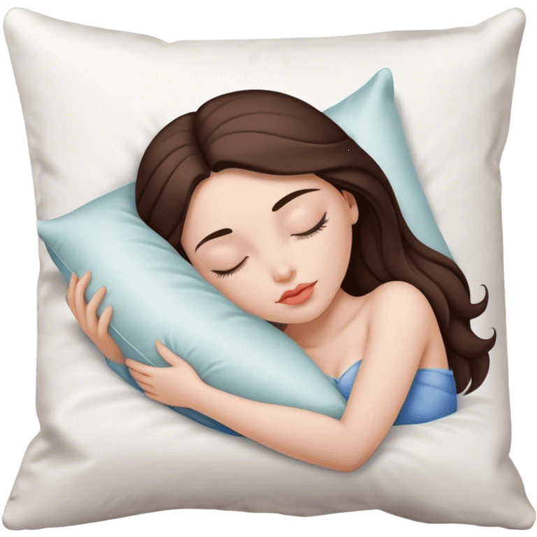 sleeping beauty brunette white girl with a silk pillow emoji