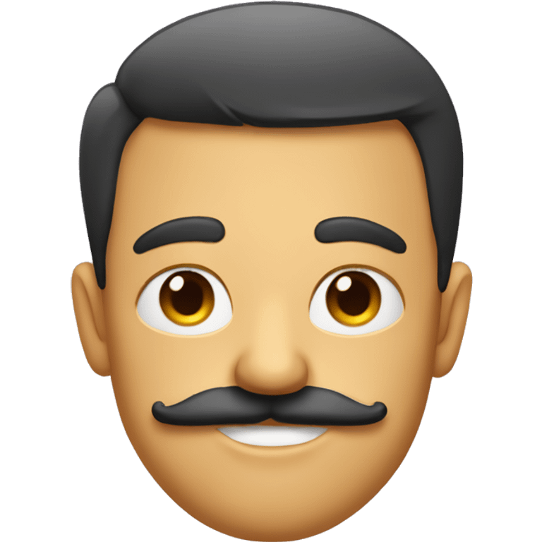 emoji with half shaved moustache, the moustache will be on only one side of the face. emoji