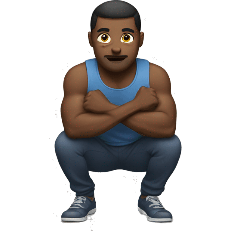 a man doing squat emoji