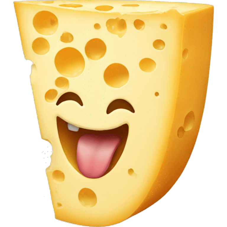 cheese with mouth emoji