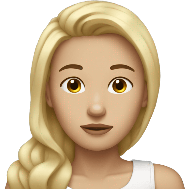 brunette girl with blonde hair sleeping emoji