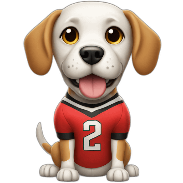 Cartoon Dog football mascot in Southampton jersey emoji