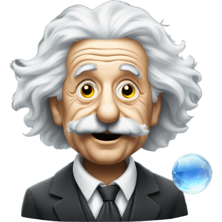 Albert Einstein with crystal ball emoji