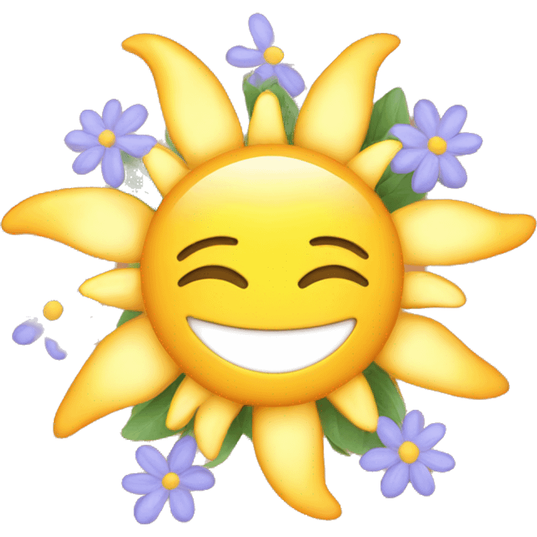 shining sun with flowers emoji