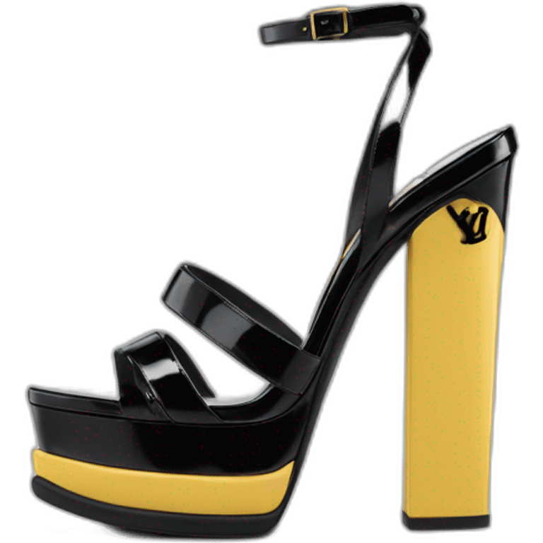 Ysl TRIBUTE PLATFORM SANDAL black PATENT LEATHER emoji