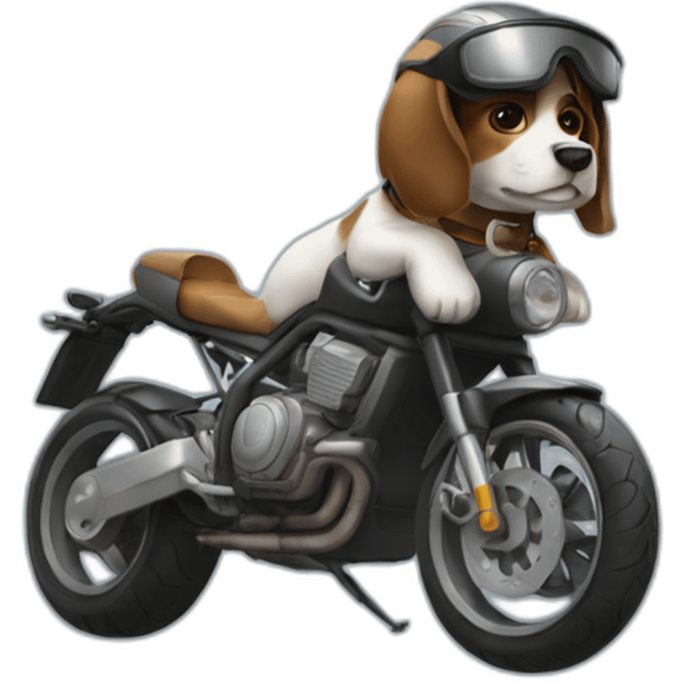 Perro con casco de moto emoji