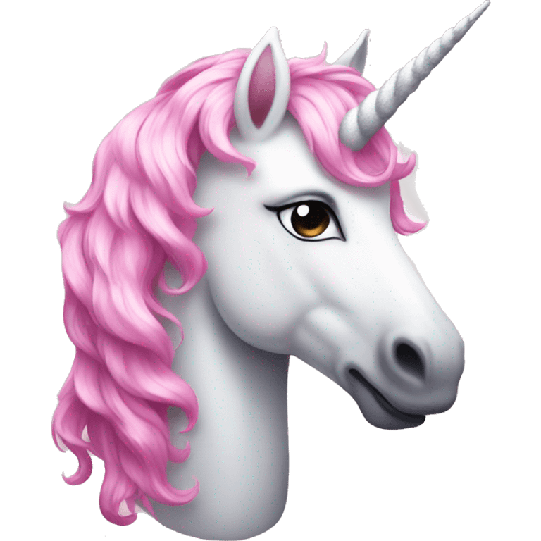 Sparkly white unicorn pink mane emoji