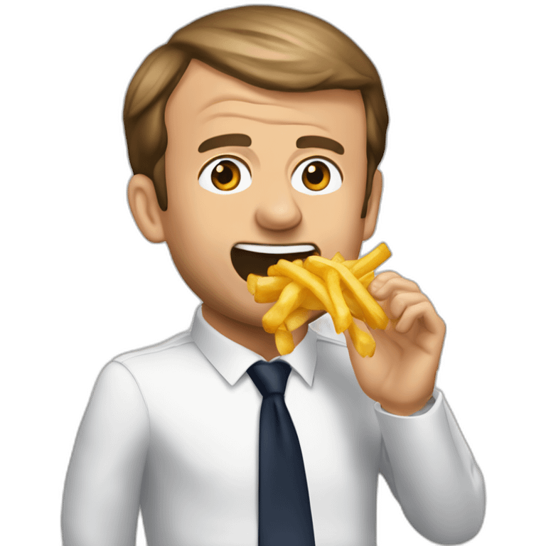 emmanuel macron qui mange des frites emoji