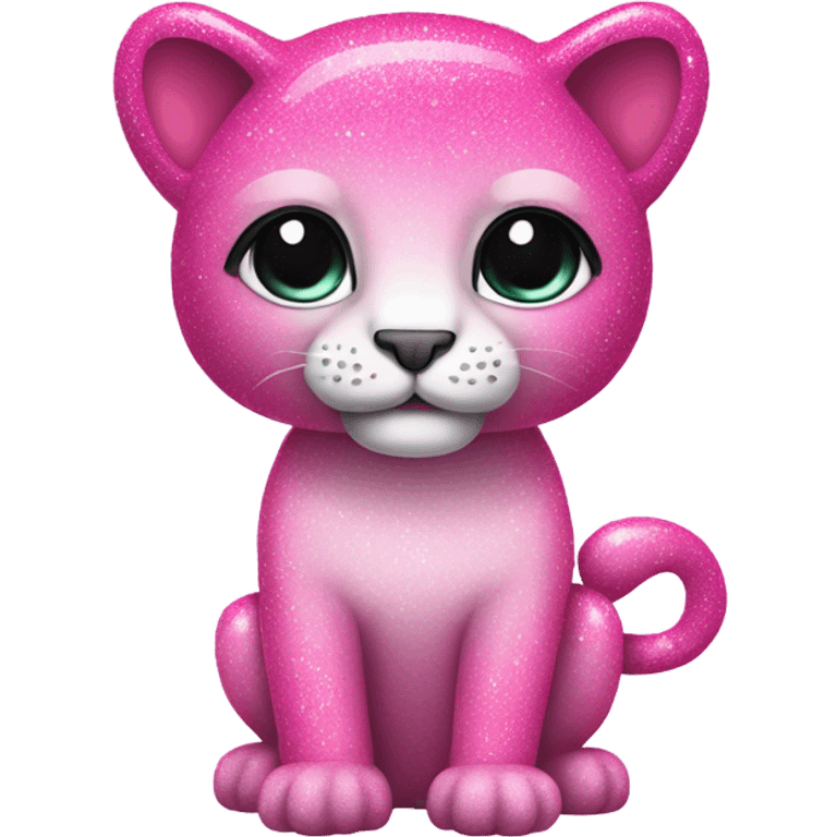 Pink ombre full body panther with glitter  emoji