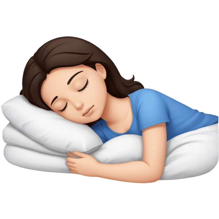 Sleeping brunette teenage girl emoji