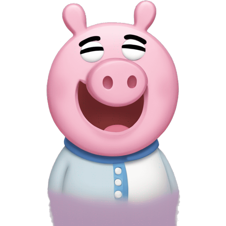 Peppa pig character making a disgusted face emoji