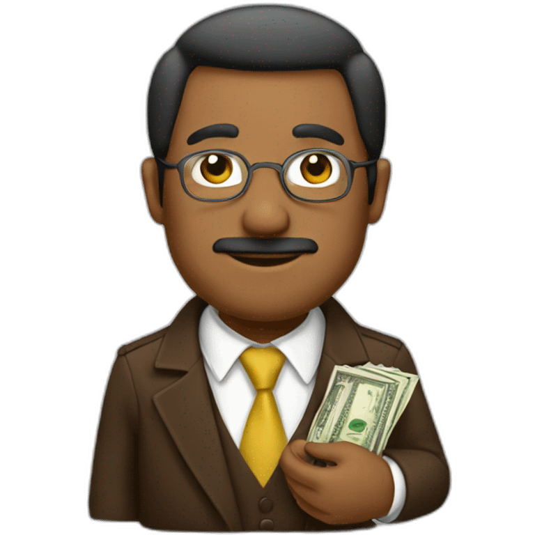 brown diplomat with money emoji