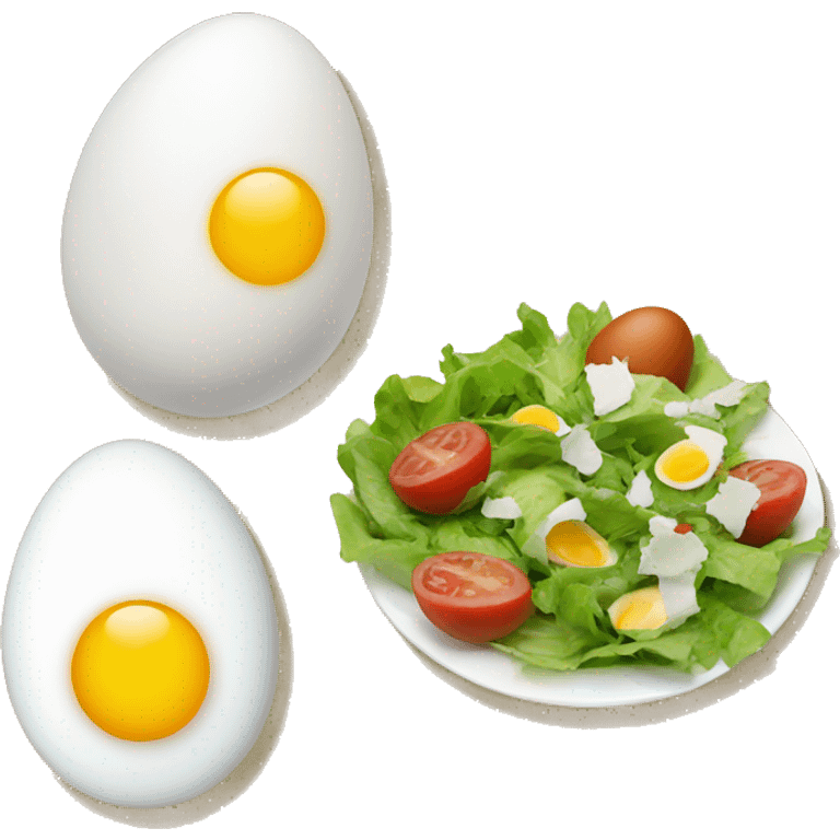 scrembled eggs and a salad emoji