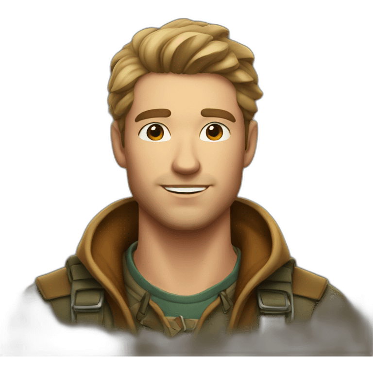 Hunter handsome guy, with facial harmony emoji